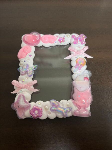 ハンドメイド トレカケース ホイップデコ ピンク B8