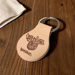 ビカクシダ レザーキーホルダー 観葉植物 グッズ コウモリラン