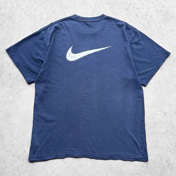 古着 90s vintage old NIKE 銀タグ ビッグスウッシュ ヴィンテージ 両面プリント フェード Tシャツ