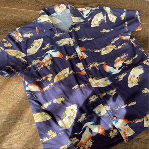 レディース 柄シャツ 半袖シャツ 古着