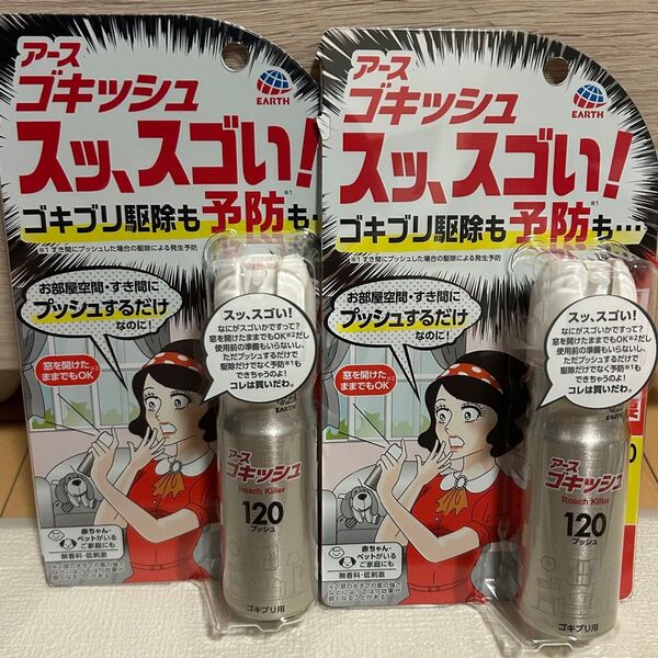 アース製薬 ゴキッシュ スッ、スゴい! スプレー 120プッシュ×2個セット