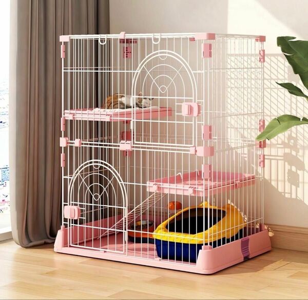 猫ケージ キャットケージ 2段 スリム 大型猫用