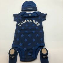 CONVERSE Infant 3pc set コンバース 0-6ヶ月児 赤ちゃん3点セット ロンパース ビーニー ブーティー 出産祝い BABY_画像1