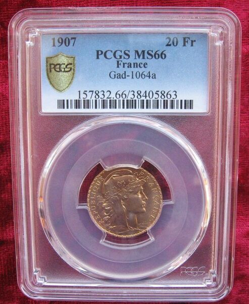 ★ フランス 20フラン金貨 マリアンヌ・ルースター PCGS-MS66
