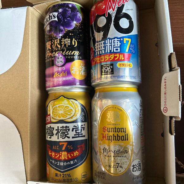 豪華4缶 檸檬堂 レモン濃いめ 角ハイボール 350ml アセロラダブル 無糖 贅沢搾り プレミアム Welch's 350ml