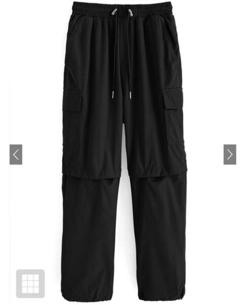 GRL 2Wayカットアウトカーゴパンツ F 黒