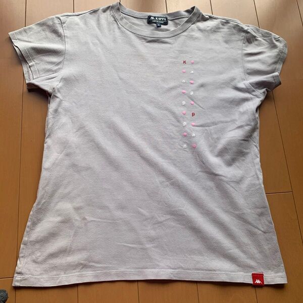kappa Tシャツ レディース Mサイズ ライトグレー ロゴ入り