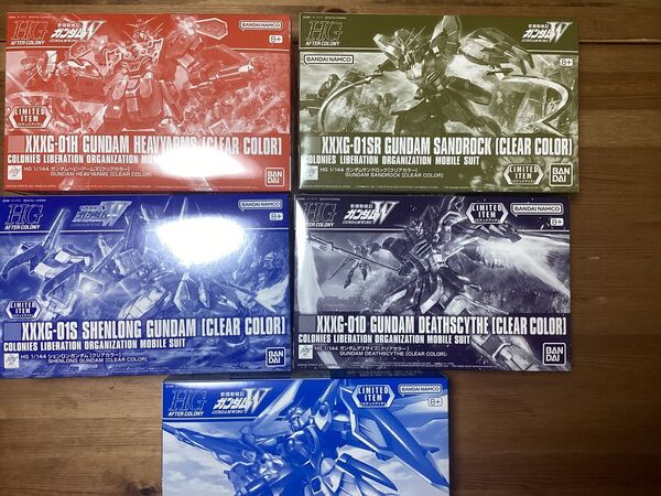 (最安値 定価割れ最終価格) HG ガンダムベース限定 新機動戦記ガンダムW クリアカラー 5種セット