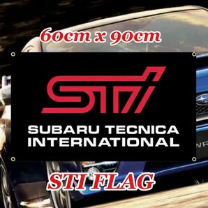 WRX STI フラッグ 旗 60cm×90cm SUBARU タペストリー アクセサリー インプレッサ レヴォーグ レガシィ