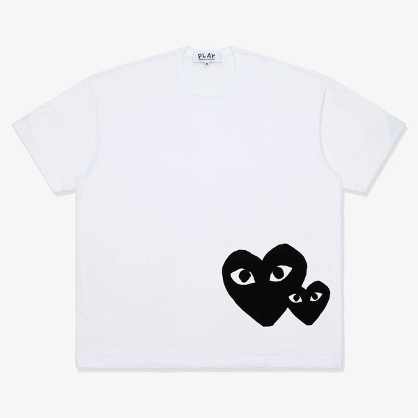 PLAY COMME des GARCONS Oversized TShirts Printed Black HeartWhite