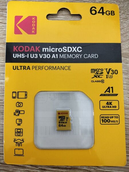 【新品・未開封】 kodak マイクロSD 64GB