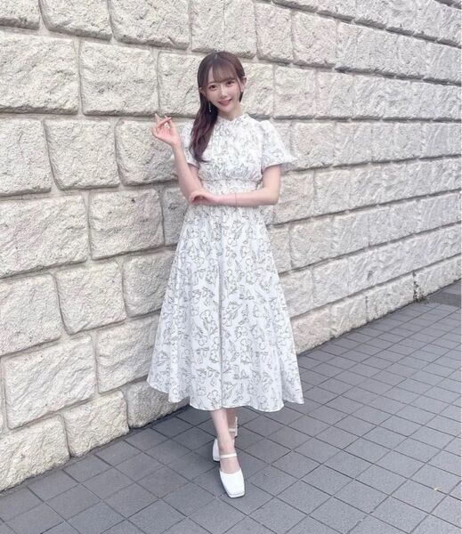 OLIVE des OLIVE ピンタックバックリボンワンピース