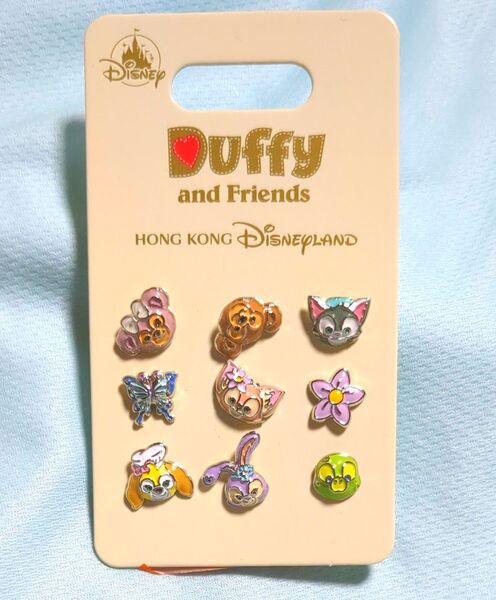 香港ディズニーランド限定ダッフィー&フレンズピアスセットシェリーメイジェラトーニステラルークッキーアンオルメルリーナベル未使用新品