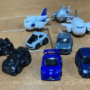 ミニミニチョロQ6台 飛行機チョロQ2台 ノースウエスト航空キーホルダー1個 中古品まとめ売り