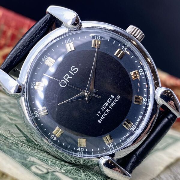 【レトロな印象】ORIS オリス メンズ腕時計 ブラック 手巻き ヴィンテージ アンティーク