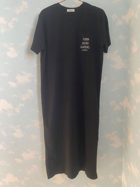 半袖 Tシャツロングワンピース ブラック