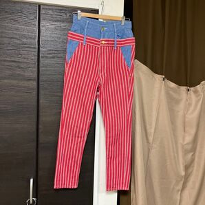 メルシーボークーmerci beaucoupゆったりパンツ着丈100股下60ウエスト平置き35美品