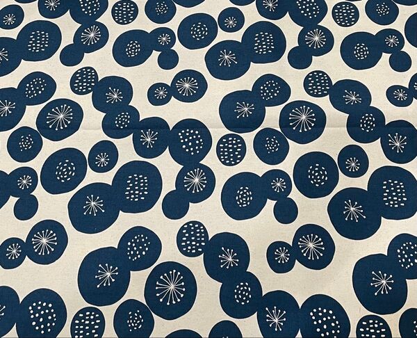 花柄 紫陽花柄 和柄 ネイビー オックス 生地 布 ハギレ カットクロス 50cm