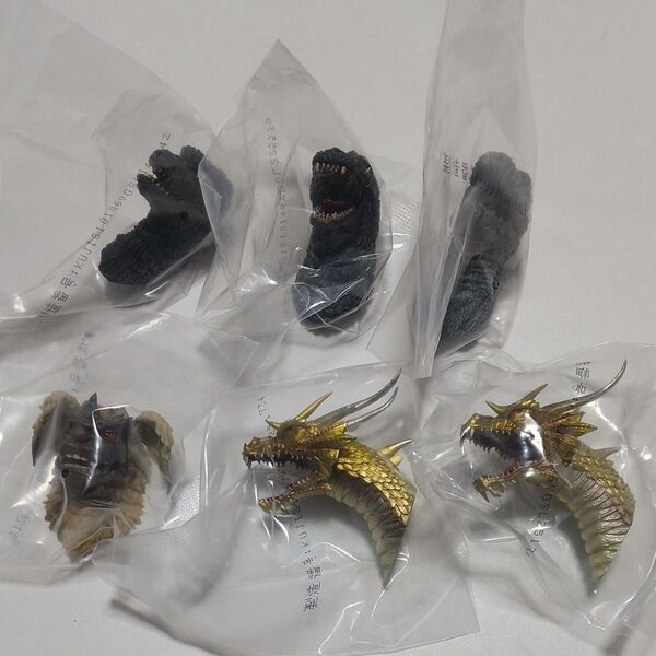 一番くじ ゴジラ 大怪獣列伝G G賞 モンスターヘッドマグネット6個(5種)