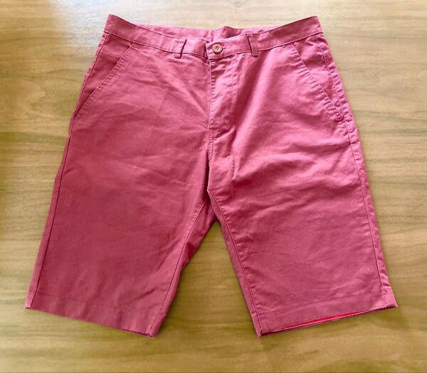 【美品】ハーフパンツ ショートパンツ ワインレッド えんじ色 Sサイズ相当(38)