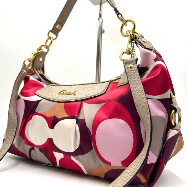 未使用級 コーチ COACH ワンショルダーバッグ 2way 斜め掛け ショルダー 肩掛け ハンド ナイロン レザー 21705