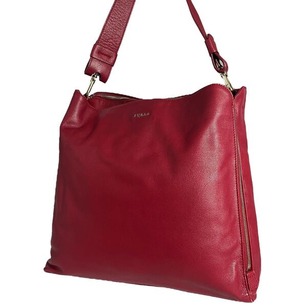 フルラ FURLA ワンショルダーバッグ レザー トートバッグ ハンド 肩掛け 縦型 ワインレッド