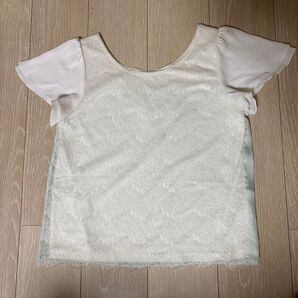 白の総レース トップス
