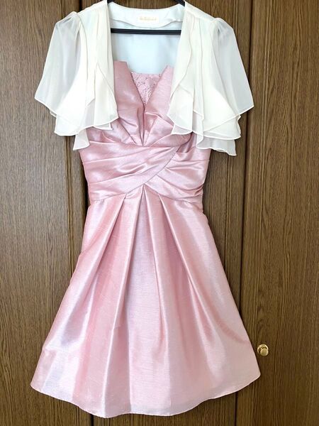ドレス 結婚式 ピンク サイズ9号 Genet Vivien(ジュネビビアン) ボレロ(La Defence)セット