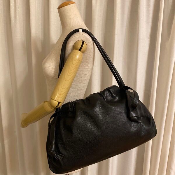 SONIA RYKIELトート バッグ ハンドバッグ ブラック 黒 レザー 肩掛け A4収納可能
