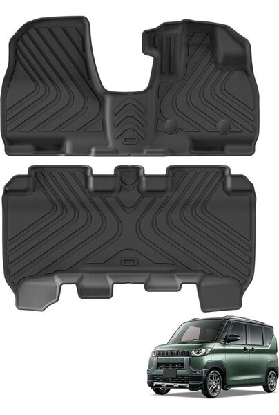 デリカミニ 30系 ルークス 40系 専用 フロアマット 3D立体構造 ラバーマット 防水 Delica mini ROOX