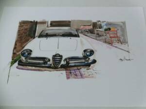 bowイラスト-034//アルファロメオ ジュリア 1600 スパイダー /AlfaRomeo Giulia 1600 Spider