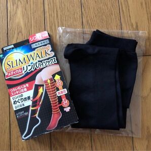 SLIM WALK スリムウォーク 着圧ソックス PH652 メディカル リンパ ハイソックス M〜L ブラック ピップ