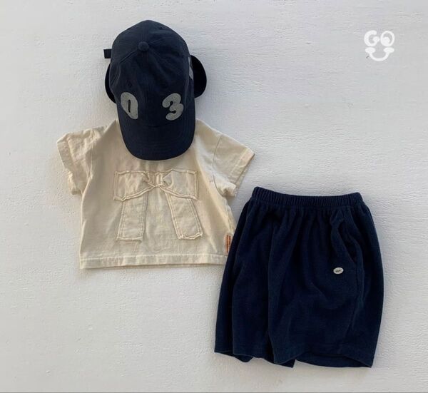 go.u. ゴウユー 韓国子供服 リボンtシャツ 半袖 トップス カットソー