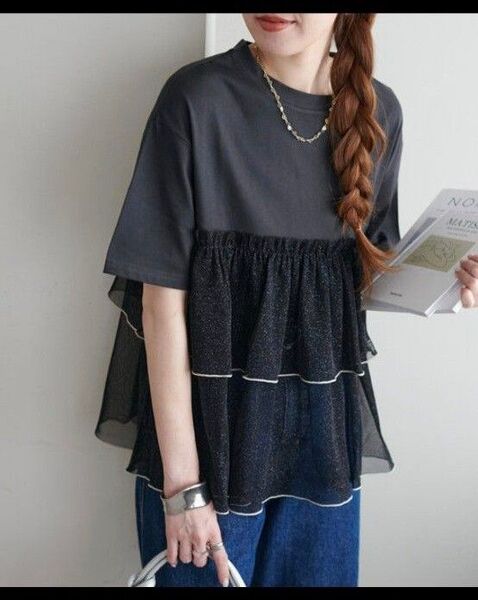 新品 Web限定☆ディスコートチュールメロー半袖カットソー