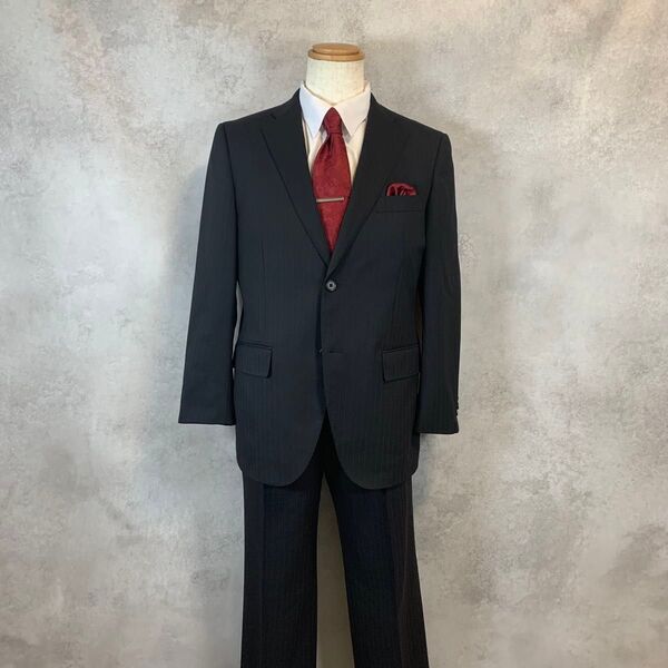 marie claier homme ダークグレー ストライプ柄 スーツ AB5 セットアップ