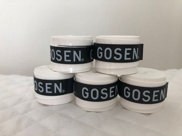 GOSEN グリップテープ 5個★迅速発送 白色 オーバーグリップテープ テニス バドミントン ゴーセン マイバチ 太鼓の達人