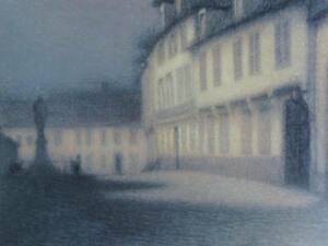 Art hand Auction Henri Le Sidanel, Beauvais square moonlight, From a rare framed art book, Brand new high quality framed, Good condition, free shipping, y321, painting, oil painting, Nature, Landscape painting