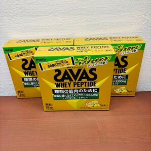明治ザバス SAVAS ホエイペプチド 顆粒 レモン風味 12袋入×3箱