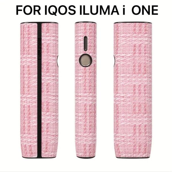 IQOS アイコス イルマワン ILUMA ONE ケース フェイクレザー カバー チェック柄 ホワイト×ピンク系 衝撃吸収