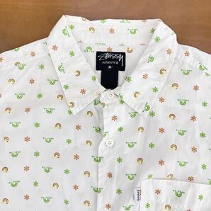 OLD STUSSY 00's ONE LOVE 総柄半袖シャツ 白 ラスタ