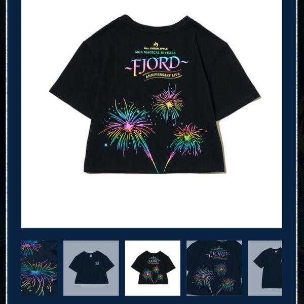 ミセスグリーンアップル FJORD アニバーサリーTシャツ ブラック クロップド Tシャツ
