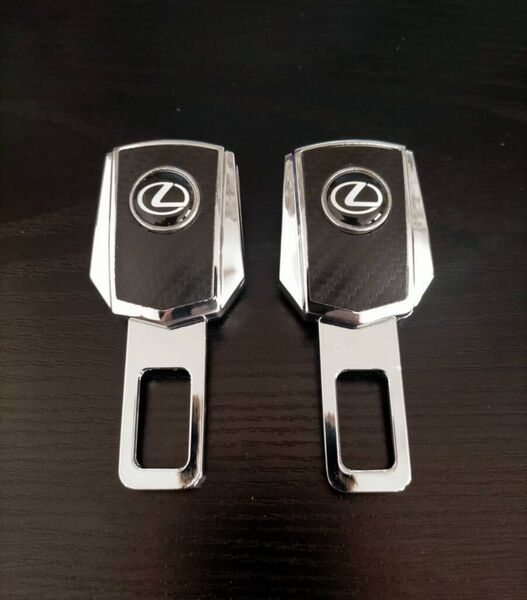 2個セットLEXUSレクサス シートベルト延長エクステンダー バックル エンブレムLS/LC/GS/ES/IS/CT/LXカーボン