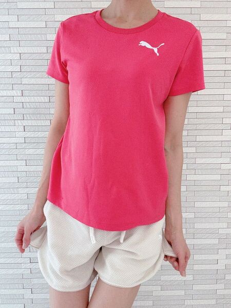 PUMA スポーツ Tシャツ ピンク レディース Mサイズ
