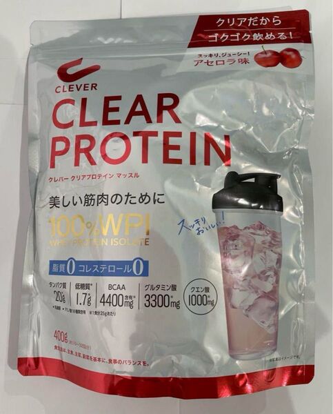 【新品】クレバー クリアプロテイン マッスル アセロラ味 400g