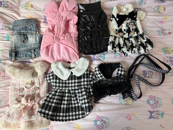 洋服 ワンピース レース フリル 服 ドレス お散歩用 犬用 猫用 ペット XS〜S