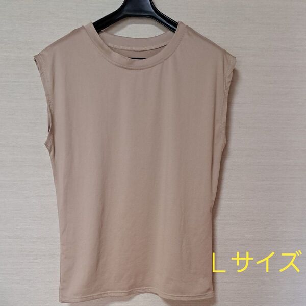 フレンチスリーブ トップス Tシャツ ベージュ Lサイズ