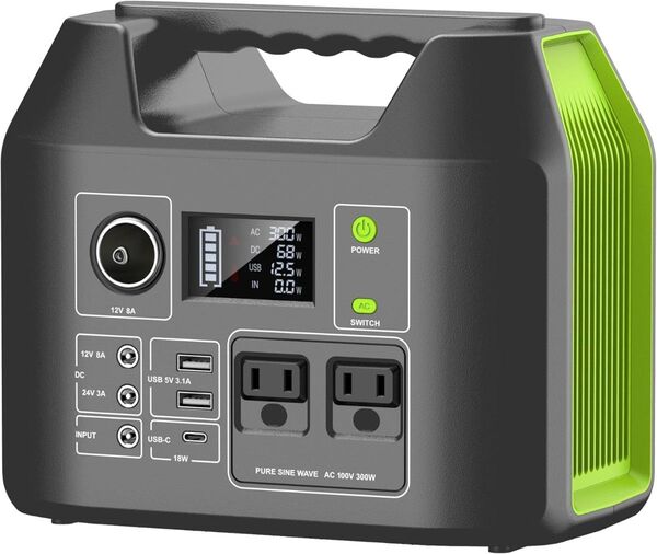 ポータブル電源 定格300W407Wh AC/DC/USB出力 キャンプ 防災 停電対策新品未開封品