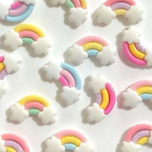 【SALE】NO.196 ミニサイズ デコパーツ 虹 19×11ミリ 1個 19円 カラー選択可能10個で150円