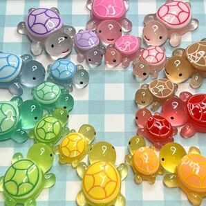ミニチュア デコパーツ 蓄光 カメ A+Bセット400円 Aセットのみ200円 Bセットのみ230円