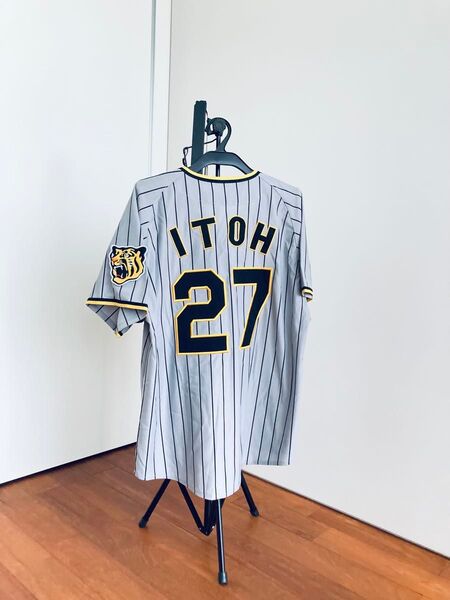 阪神タイガース ビジター ユニフォーム 伊藤将司 S ミズノ 刺繍 グレー 伊藤 イトマサ 阪神タイガース公認 公式 MIZUNO